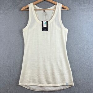New Merino.tech Women Cream Merino Wool Lightweight Racerback Tank Top XL